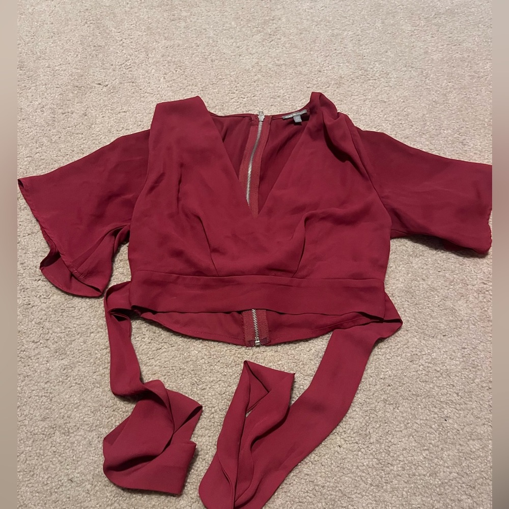 Maroon/Burgundy Crop Top
